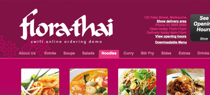 Online Ordering Example Website - Thai Food